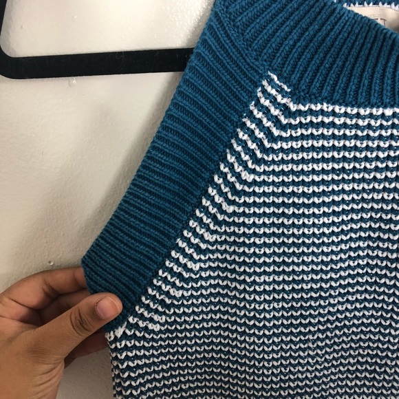 ⚡️ LOFT Teal & White Halter Sweater Tank Vest XS - Picture 5 of 6